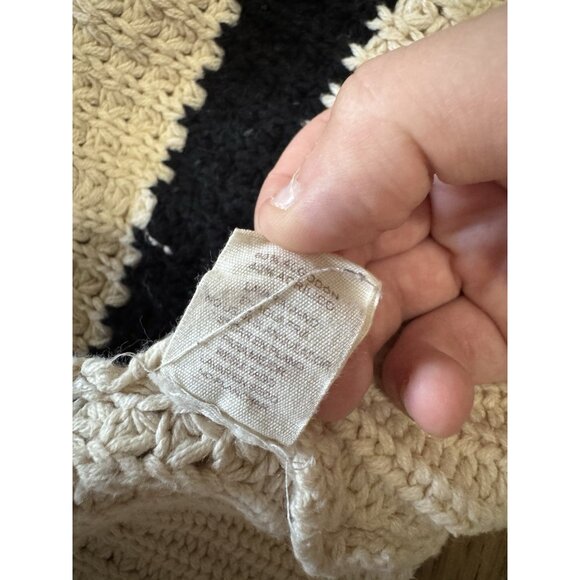 Hem & Thread Anthropologie Stripe Cardigan Women Sz Large Chunky Knit Open Front - Picture 10 of 11